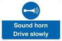 sound-horn-drive-slowly-warehousing-and-delivery-sign~
